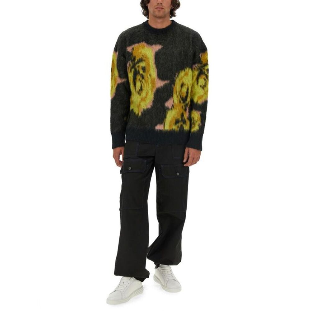 MSGM Abstract Print Knit Sweater Men MULTICOLOUR Sweaters & Cardigans